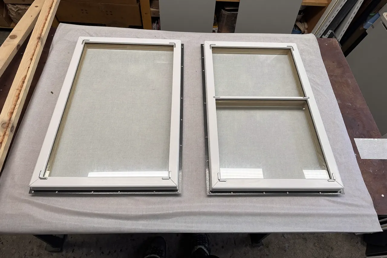 Double and triple glazed sealed units side by side