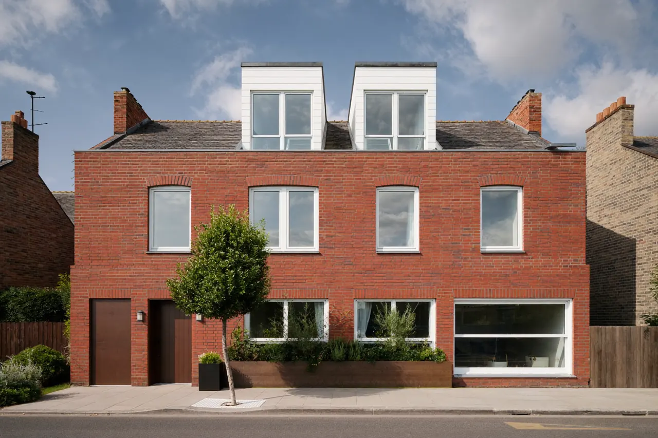 Energy-efficient windows on a UK brick terrace